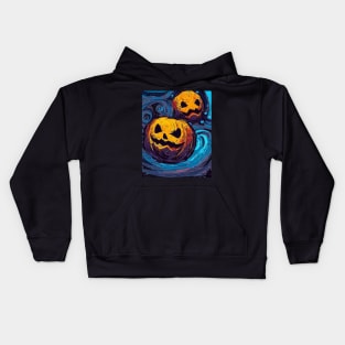 Spooky pumpkin pattern Kids Hoodie